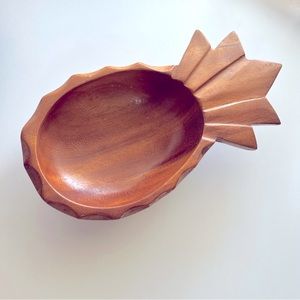 Vintage wooden pineapple trinket dish